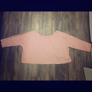 NBW Anthropologie Red & White crop top